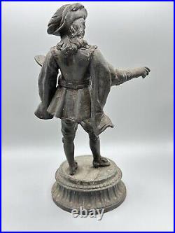 19th Century French Spelter Figure of Painter Artist Cast Metal Antique 11in