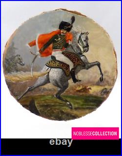 AFTER Théodore GÉRICAULT ANTIQUE END 19th FRENCH MINIATURE OFFICER HORSEMEN