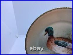 ANTIQUE FRENCH LIMOGES HAND PAINTED BIRD PLATE 9 1/2 With artist signature Luc