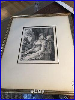 Antique 1805 listed French Artist PIERRE PAUL PRUD'HON Litho The Lecture