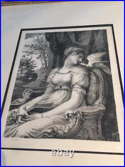 Antique 1805 listed French Artist PIERRE PAUL PRUD'HON Litho The Lecture