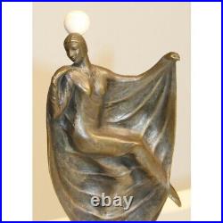 Antique 20th France Rare Bronze Figurine Danseuse Singed GUILLEMARD 20cm