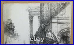 Antique Drawing Artist French Pierre Duteurtre Dut Scene Classic BM53.1 And