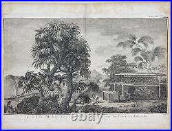 Antique Engraving Huahine Island French Polynesian Culture Captain Cook