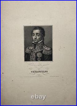 Antique Engraving Print Portrait of Horace Sebastiani French Politician