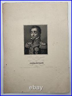 Antique Engraving Print Portrait of Horace Sebastiani French Politician