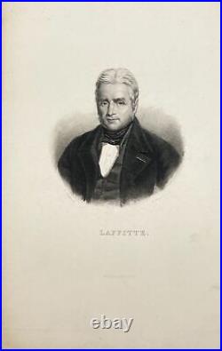 Antique Engraving Print Portrait of Jacques Laffite French Banker France