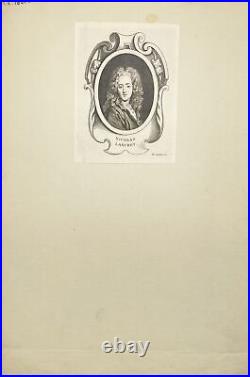 Antique Engraving Print Portrait of Nicolas Lancret French painter France