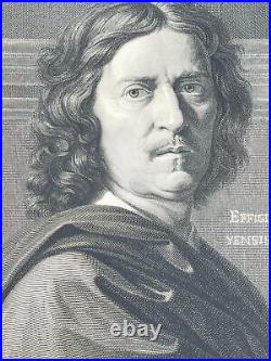 Antique Engraving Print Portrait of Nicolas Poussin French artist France F