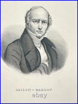 Antique Engraving Print Portrait of Odilon Barrot French Politician France