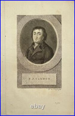 Antique Engraving Print Portrait of Pierre-Joseph Cambon French Statesman