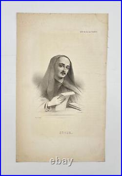 Antique Engraving Print Portrait of Suger or Syuzher French Chronicler Art