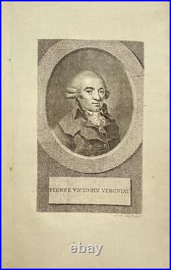 Antique Engraving Print Portrait of Victurnien Vergniaud French Lawyer