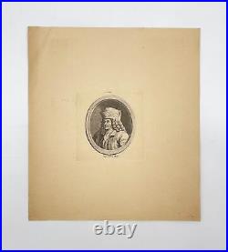 Antique Engraving Print Portrait of Voltaire French Philosopher-Educator