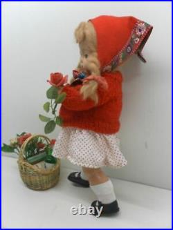 Antique French 1930s Doll Little Red Riding Hood Mohair Wig 13 inch