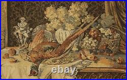 Antique French 19th C Tapestry wall hanging Home decor 59x24 inch