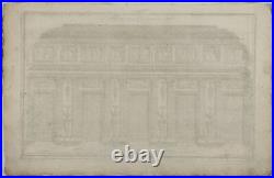 Antique French Architectural Etching Nice Design of a Gallery J. Neufforge