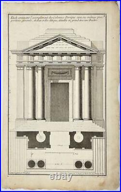Antique French Architectural Etching The Doric Columns Capital Neufforge