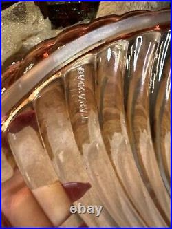 Antique French Baccarat Rose Tiente Swirl LARGE 11 Crystal Tray c1900 Gorgeous
