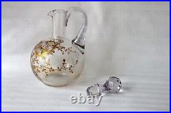 Antique French Baccarat crystal gold ewer/decanter Louis XV pattern c 1900