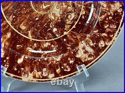 Antique French Brown Marbleized Mocha Creamware 9 Inch Plate Circa 1790-1820