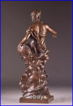 Antique French Large Bronze Sculpture Flora Gustave Michel and F. Barbedienne