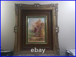 Antique French Limoges L. S. & S Framed Artist Signed 20 x 24 Plaque Henry
