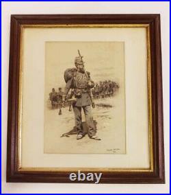 Antique French Painting Of A Soldier By Listed Artist Edouard Detaille 1848-1912