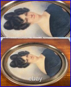 Antique French Portrait Miniature, ID'd & Signed by Artist, Victor Meuret, c1825