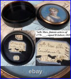 Antique French Portrait Miniature Snuff, Patch Box, Naughty Blond Artist Signed
