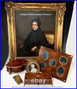 Antique French Portrait in Oil on Canvas, Frame, Artist Eugenie Marie SALANSON