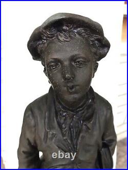 Antique French Sculpture Whistler After Bruonon Made In Paris 19thC Signed Metal