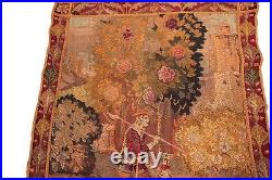 Antique French Tapestry Handmade 3X4 Artistic Work 97cm x 112cm Tapestry C. 1920