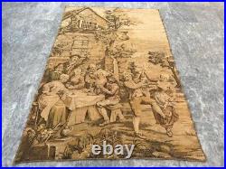 Antique French Tapestry Wall Hanging Goblins Medieval Tapestry 193 x 121 cm