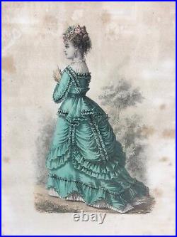 Antique French Victorian Art Drawing Signed'Mille 89