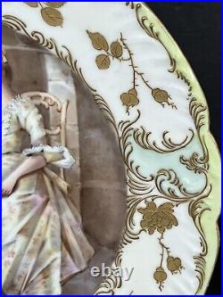 Antique Pairpoint Limoges Hand Painted Plate Artist Signed ca 1880