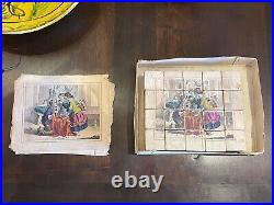 Antique Rare Victorian Chromolithographed French Game Multiple Artistic Scenes