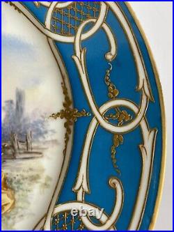 Antique SEVRES Vincennes Hand Painted Raised Gold Gilt Plate Artist Signed 1753s