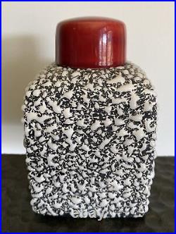 Antique/VTG Paul Milet Glazed Textured Ceramic Lidded Jar For Sevres France 6