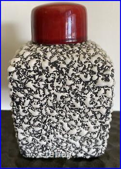 Antique/VTG Paul Milet Glazed Textured Ceramic Lidded Jar For Sevres France 6