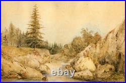 Antique Watercolor by Listed French Artist Adrien Lucy