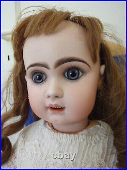 Antique doll French bebe Jumeau big paperweight eyes antique earrings c1880 CUTE