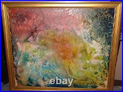 Antique vintage big french art abstract painting unknown artist very nice