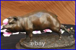 Art Deco Farm Animal Pig Bronze Classic Artwork by French Artist Barye Hot Cast