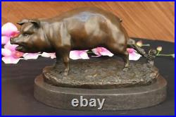 Art Deco Farm Animal Pig Bronze Classic Artwork by French Artist Barye Hot Cast