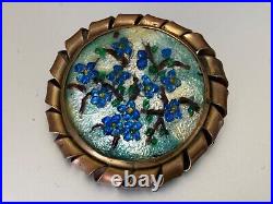 Beautiful Antique French Brooch Porcelain Limoges signed by the Artist