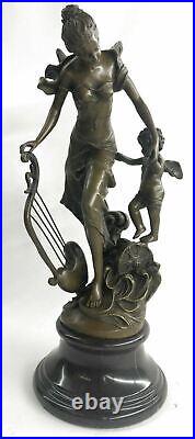 Bronze Sculpture Handcrafted Fairy and putti by Renown French Artist Moreau Deal