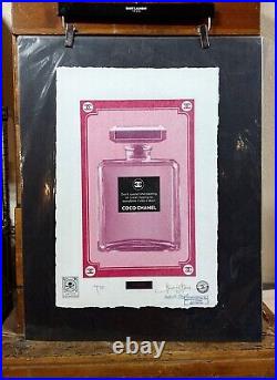 CHANEL Bottle in Pink, Artist Proof Print 22'x15'x Signed Fairchild Paris