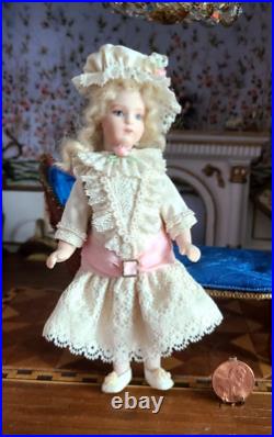 Dollhouse Miniature Antique Reproduction Artisan Pat Boldt French Doll 6 112