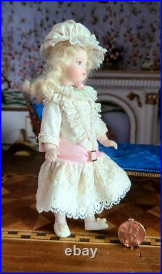 Dollhouse Miniature Antique Reproduction Artisan Pat Boldt French Doll 6 112